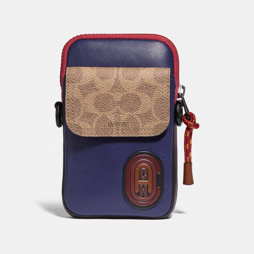 Pacer convertible pouch in colorblock signature sales canvas with coach patch