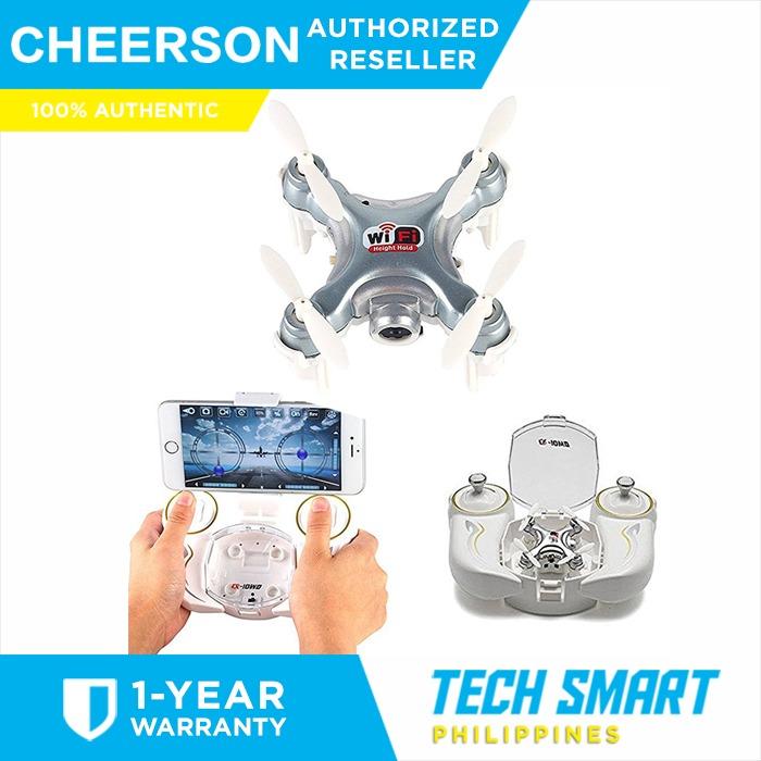 Cheerson CX10WDTX Mini Drone (Category: Drones) located in Manila. Submitted by techsmartph (Listing ID 238523048, Image 1). Description: • WIFI FPV REAL TIME TRANSMISSION: You can control your drone with wifi connection to your phone(ios or android),your phone will receive real-time transmission from the camera on the drone! The pictures and video store in your phone ,it`s easy to share them with your friend. • TWO CONTROL MODES • BAROMETER SET 
