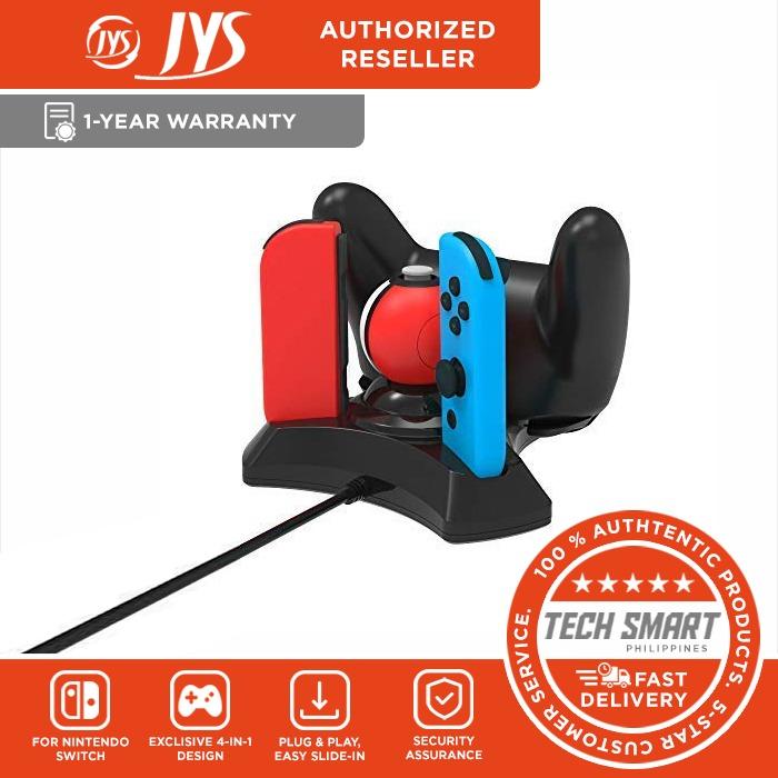 JYS 4 in 1 Charging Dock Stand Station for Controller Nintendo Switch (Category: Nintendo) located in Manila. Submitted by techsmartph (Listing ID 238526995, Image 1). Description: • Newest Exclusive Design- 4 in 1 design perfect fit Nintendo Switch Joy-Cons,Wireless Pro Controller & Poke Ball Plus. Charging [1 Pro Controller + 2 Joy-Cons + Poke Ball Plus]at the same time. • Simple Operation Design- Easy slide-in design & plug and play. Put your 