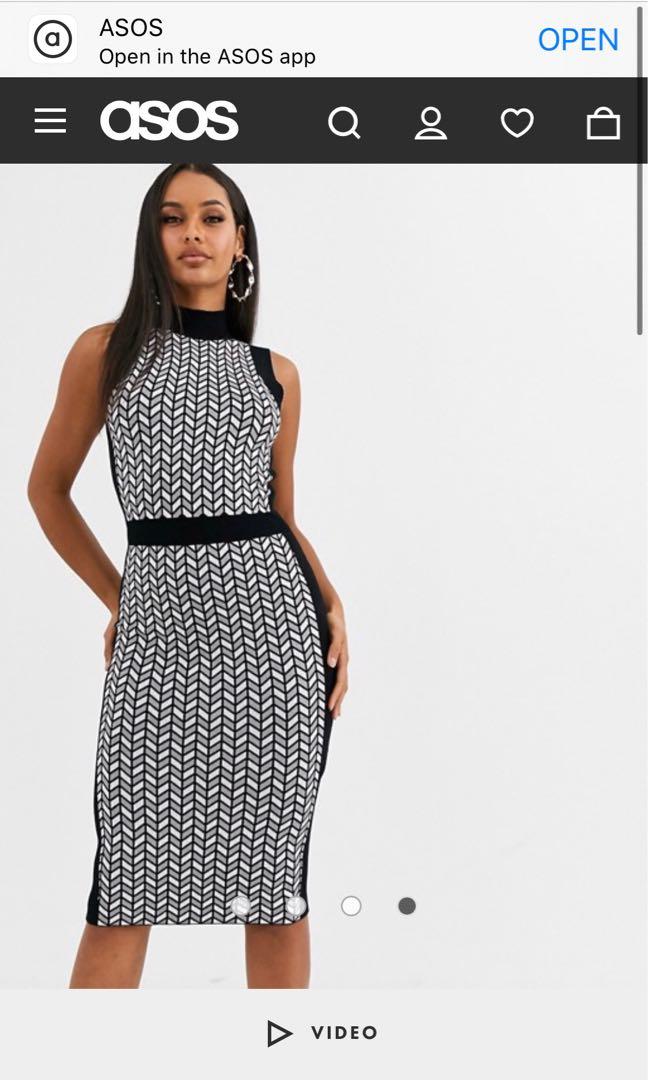 Chevron top knit dress