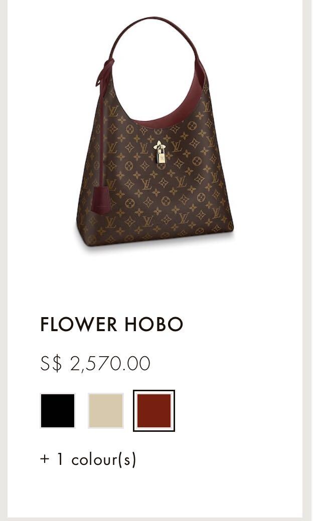Flower Hobo Bag - Monogram/Bordeaux – ZAK BAGS ©️