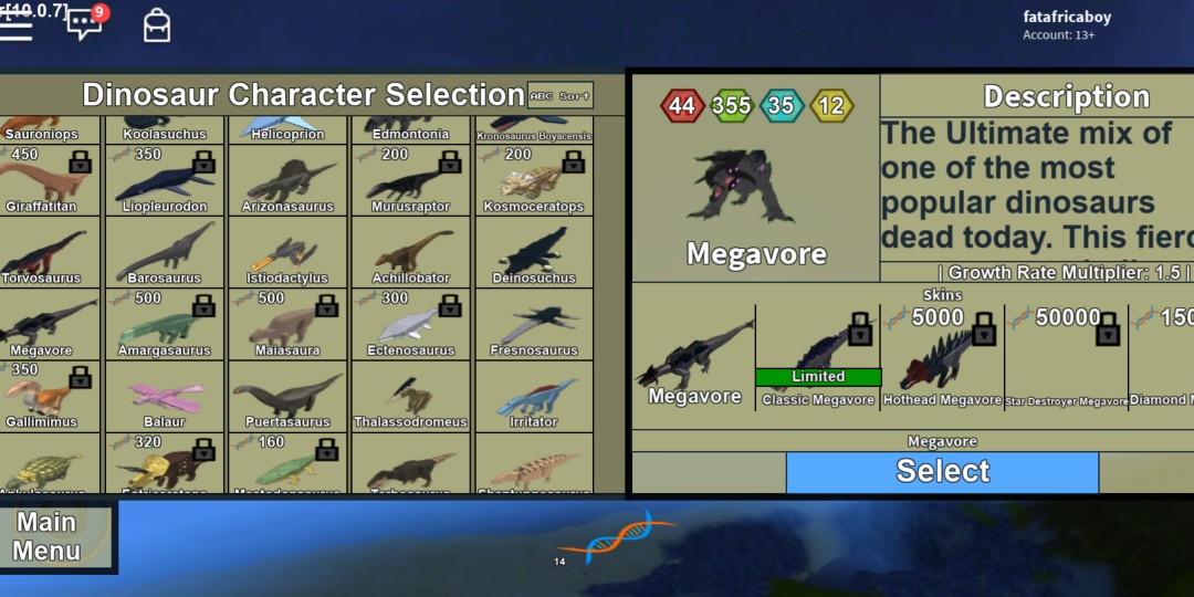 Megavore Dinosaur Simulator Toys Games Video Gaming Video Games On Carousell - roblox dinosaur simulator how to get megavore for free