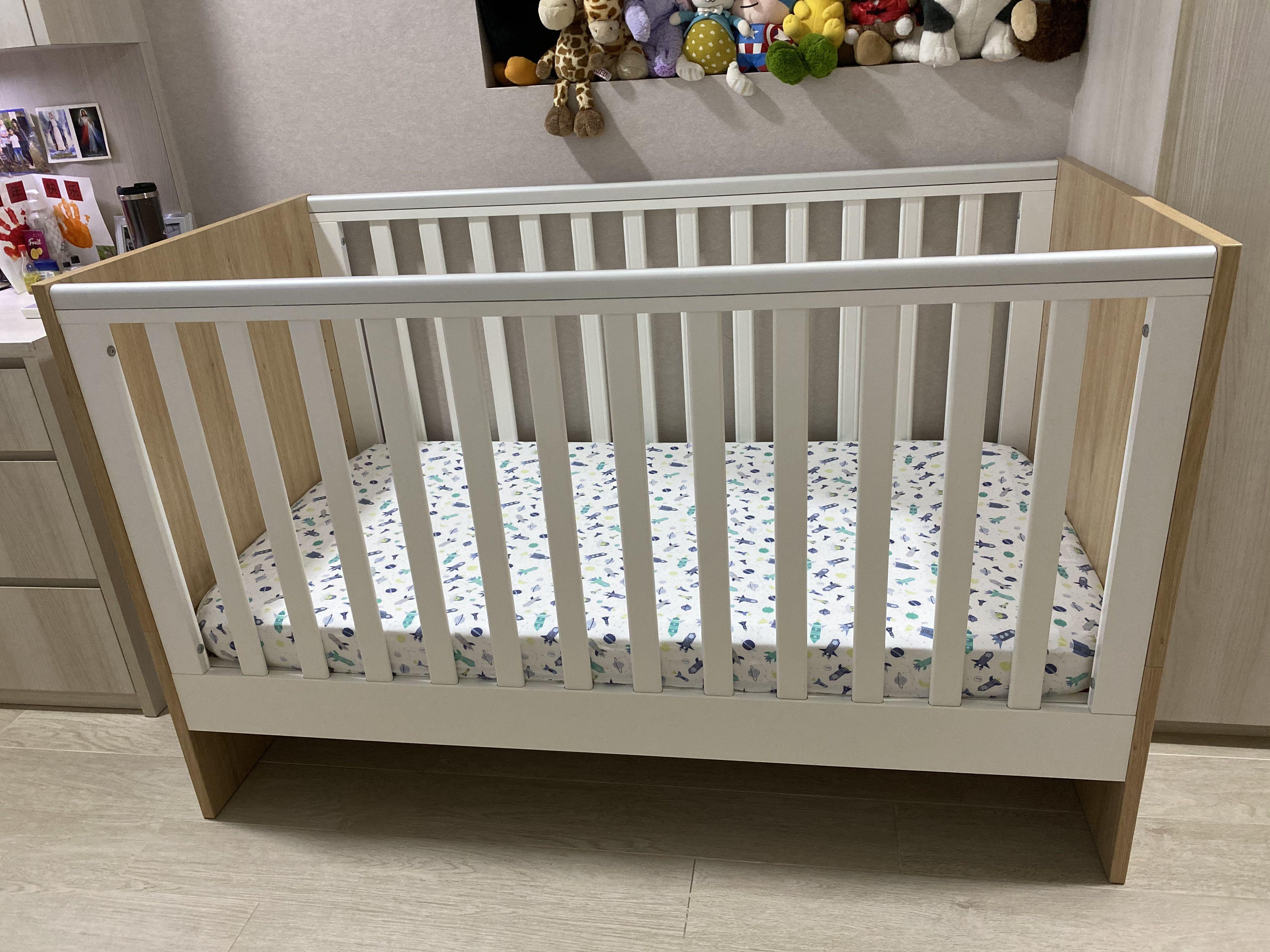 nested sorrento cot bed grey