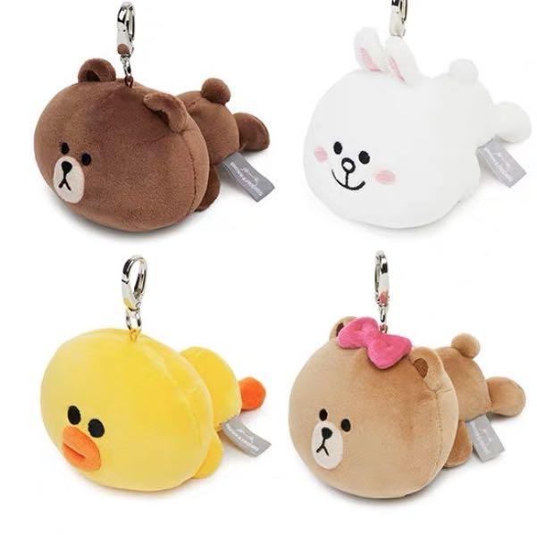 PO] Line friends Official lying Doll Bag Charm, Hobbies Toys