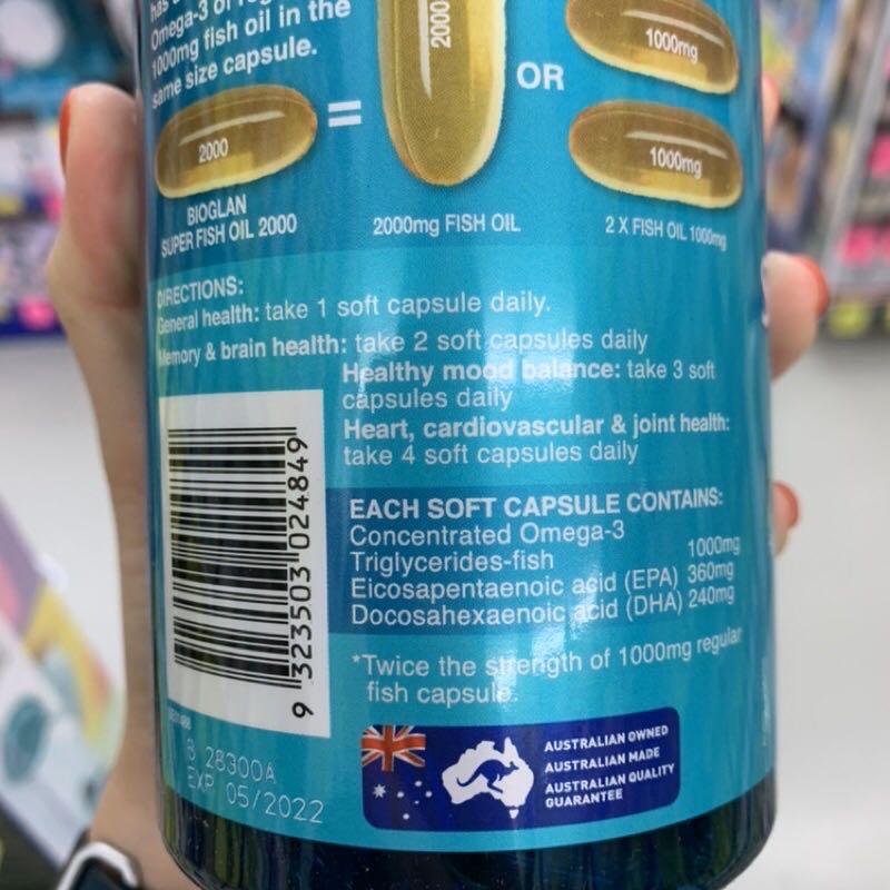 Bioglan Super Fish Oil 00mg 0 Capsules 澳洲bioglan 超强版鱼油00毫克0粒 Health Beauty Perfumes Nail Care Others On Carousell