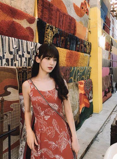 Red Floral Midi Dress Women s Fashion Dresses Sets Dresses on