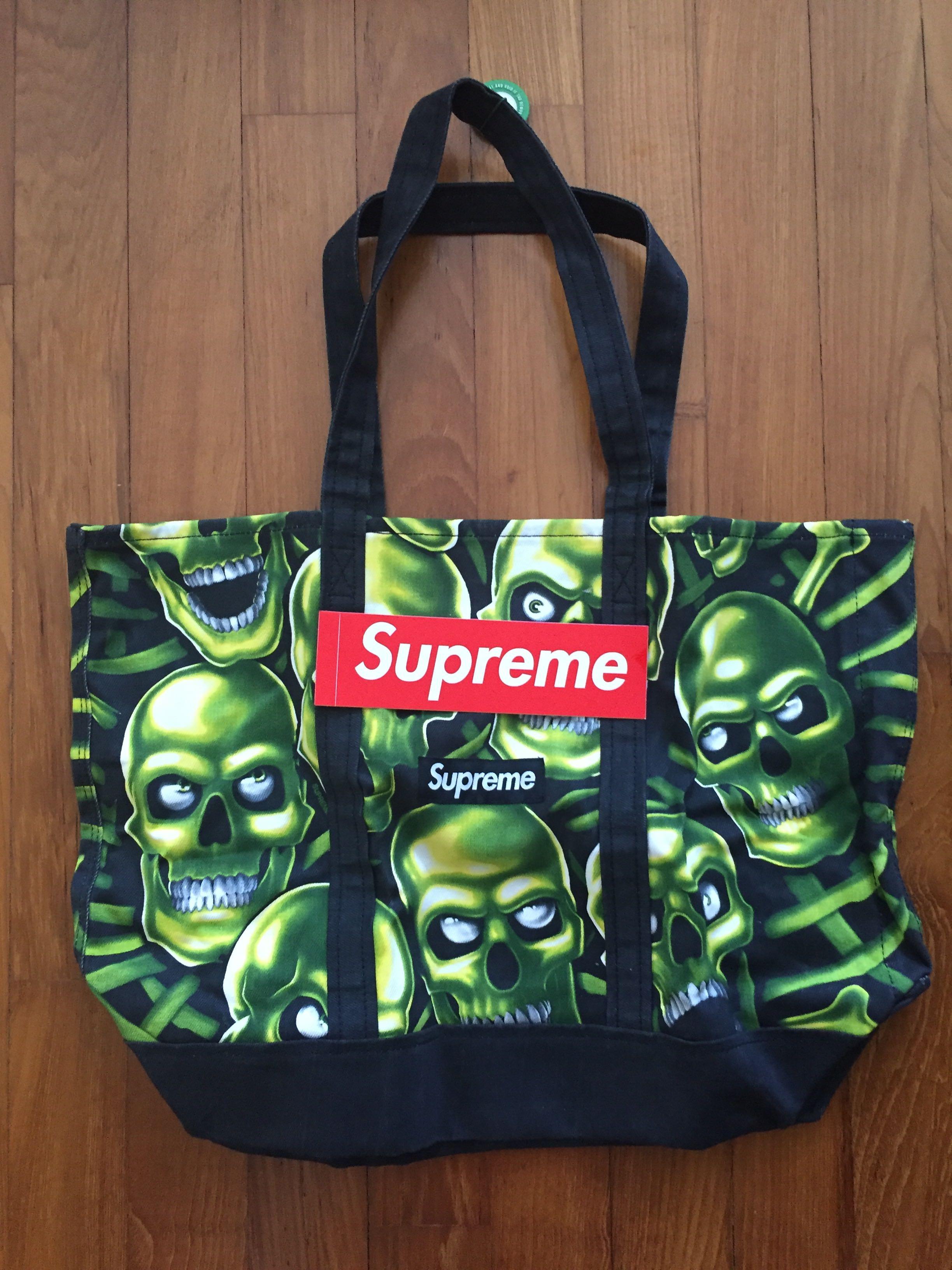 supreme skull tote bag