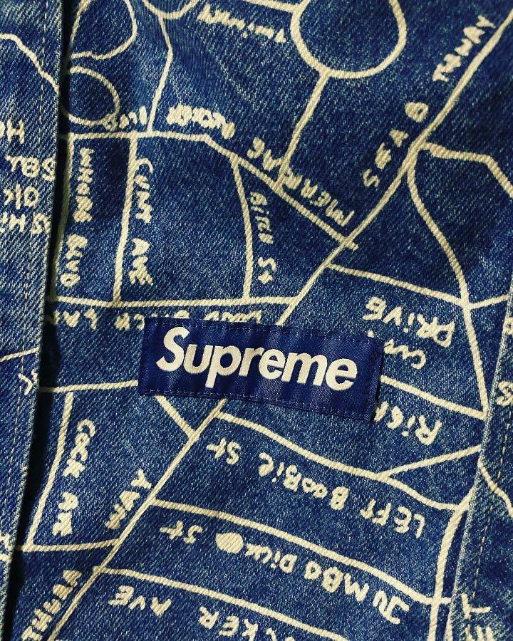 Supreme SS19 Gonz Map Denim Tote bag, 名牌, 手袋及銀包- Carousell