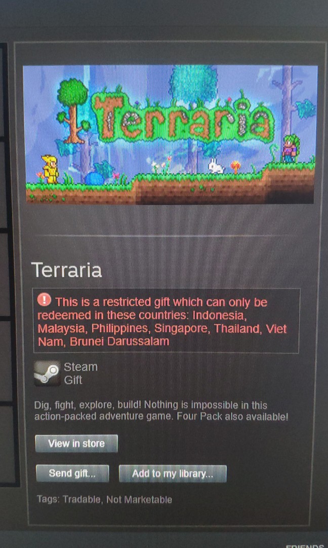 Terraria Via Gift Game Steam Pc Video Game Game Di Carousell