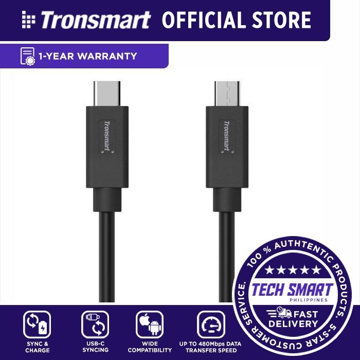 Tronsmart USB C to USB C Cable (Category: Portable Audio Accessories) located in Manila. Submitted by techsmartph (Listing ID 194579919, Image 1). Description: -USB-C Syncing: Transfer data between your USB-C devices such as your new Macbook, Chrome Pixel, LG G5, Nexus 6p/5x (up to 480Mbps) -Fast Charging: Replace your original cable to charge your New Macbook, Chrome Pixel, LG G5, Nexus 6p/5x -Flexible USB-C to USB-A cable with sturdy constructi