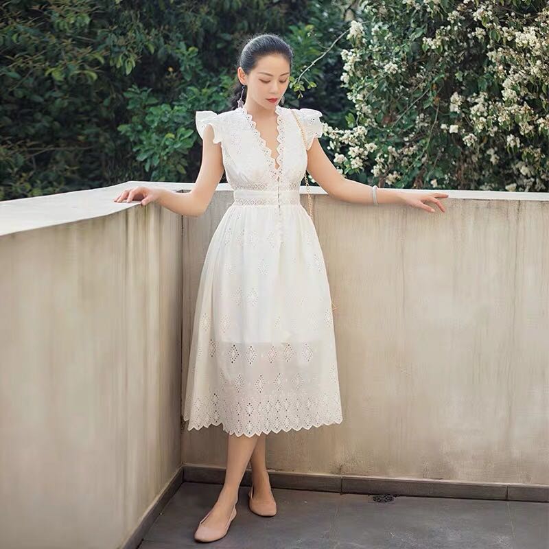 White midi party best sale dress