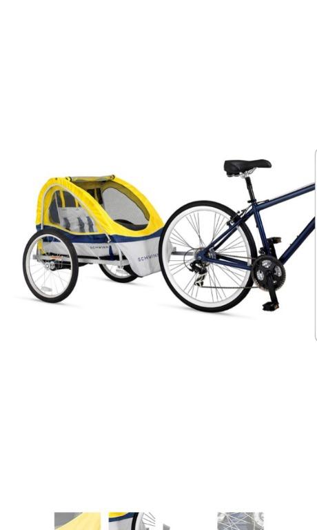 tow wagon behind bicycle