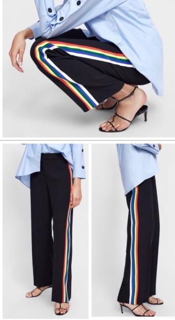 Zara rainbow stripe trousers outlet