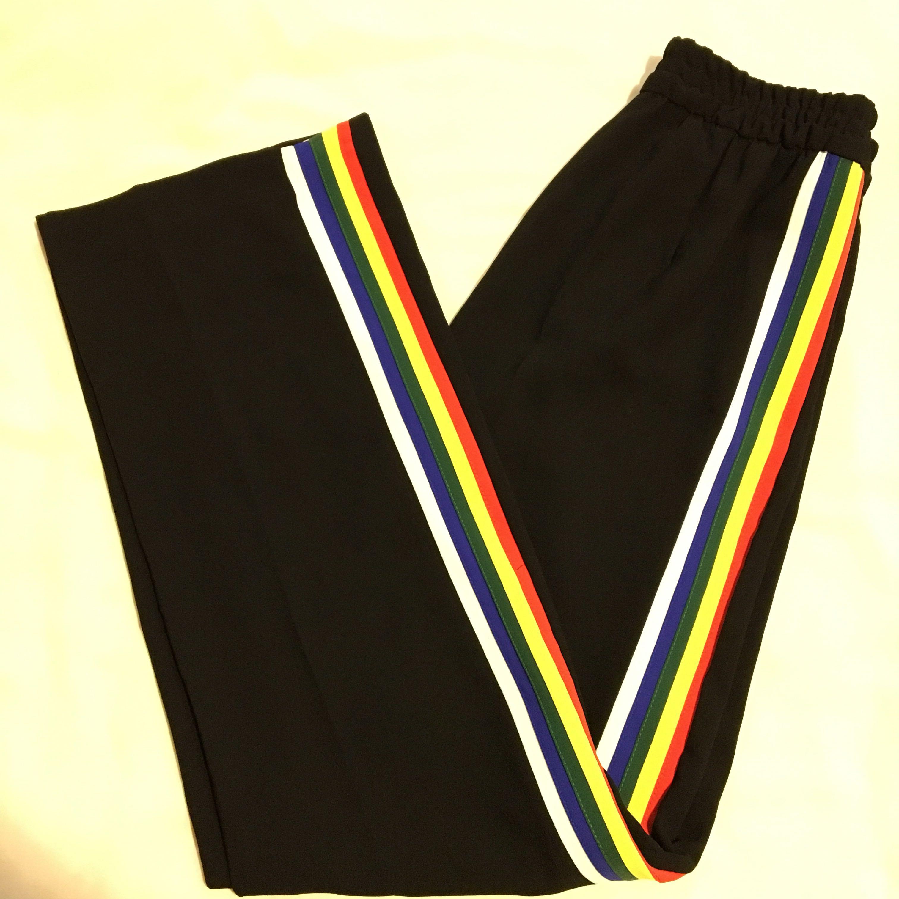 zara rainbow stripe trousers