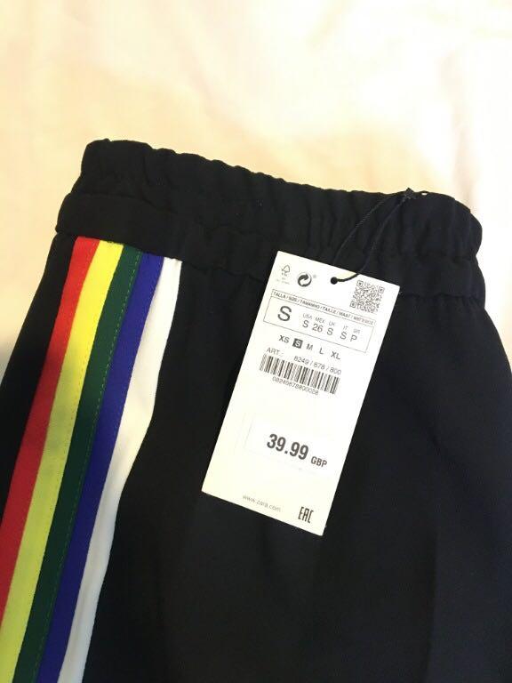 Zara rainbow outlet stripe trousers