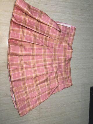 high waist ( 35cm) plaid pleated pink skirt lolita Japanese school uniform aesthetic