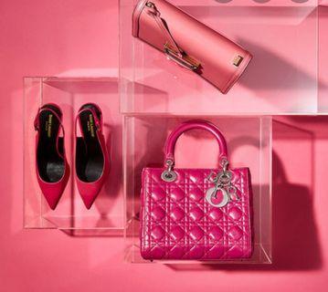 CHRISTIAN DIOR Medium Lady Dior in Hot Pink Patent Leather... 💖💖💖