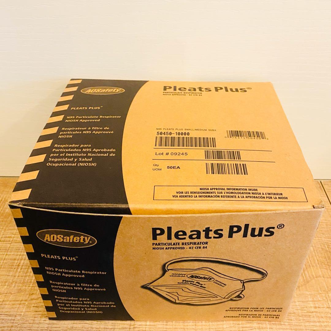 美國大牌子 AOsafety Pleats Plus N95 口罩50枚, 健康及營養食用品, 口罩、面罩 Carousell