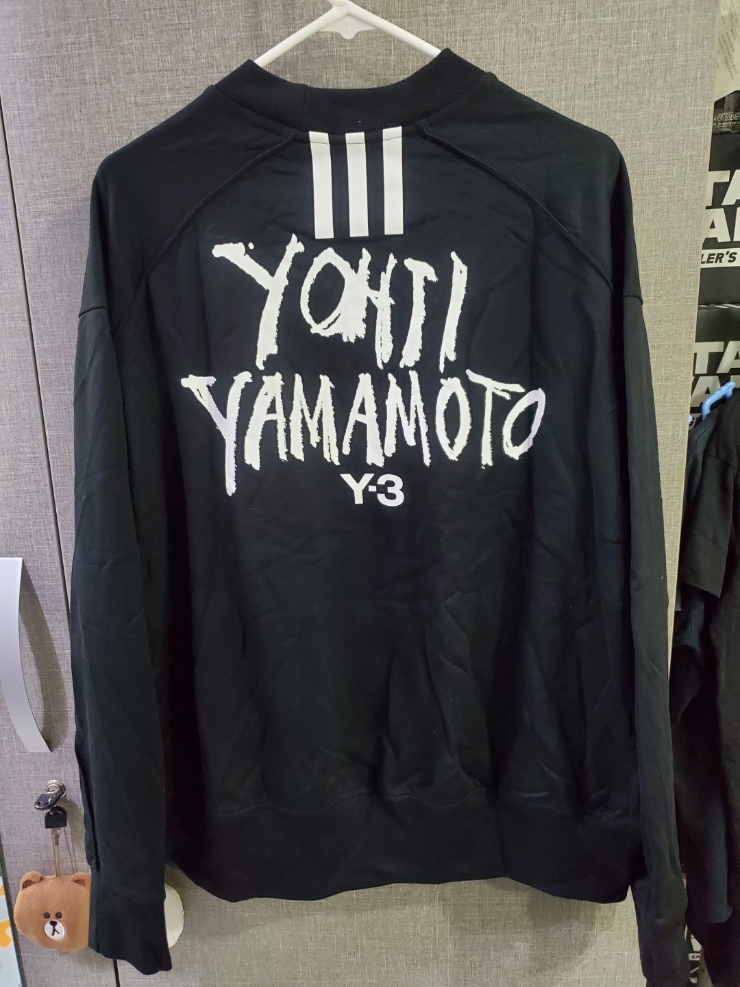 Adidas Y3 Y 3 Black Signature Graphic Cotton Sweatshirt Men s Fashion Tops Sets Tshirts Polo Shirts on Carousell