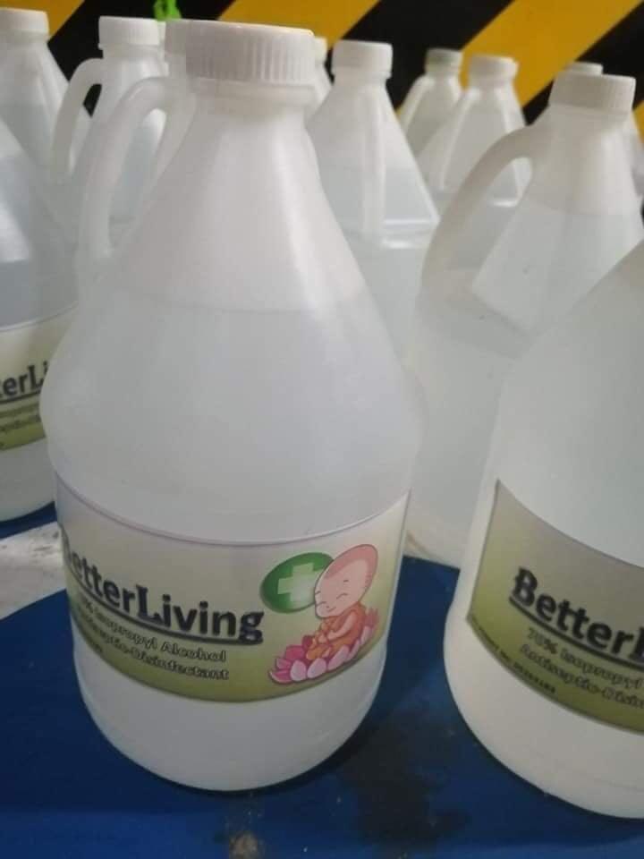 Better living Isopropyl Alcohol 70% (Category: Medical Supplies & Tools) located in Manila. Submitted by ktrendsfashionboutique (Listing ID 285597808, Image 1). Description: Betterliving Isopropyl Alcohol 70% Solution 3.8 liters (1 Gallon) 1 Liter Available only within Metro Manila Delivery via lalamove only Payment via gcash or bdo only No meetup/ pickup.