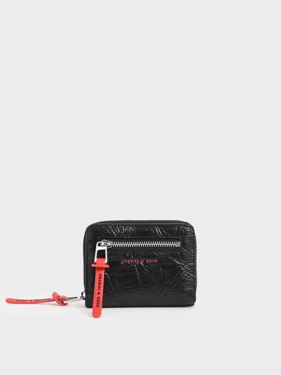 mini wrinkled effect short wallet
