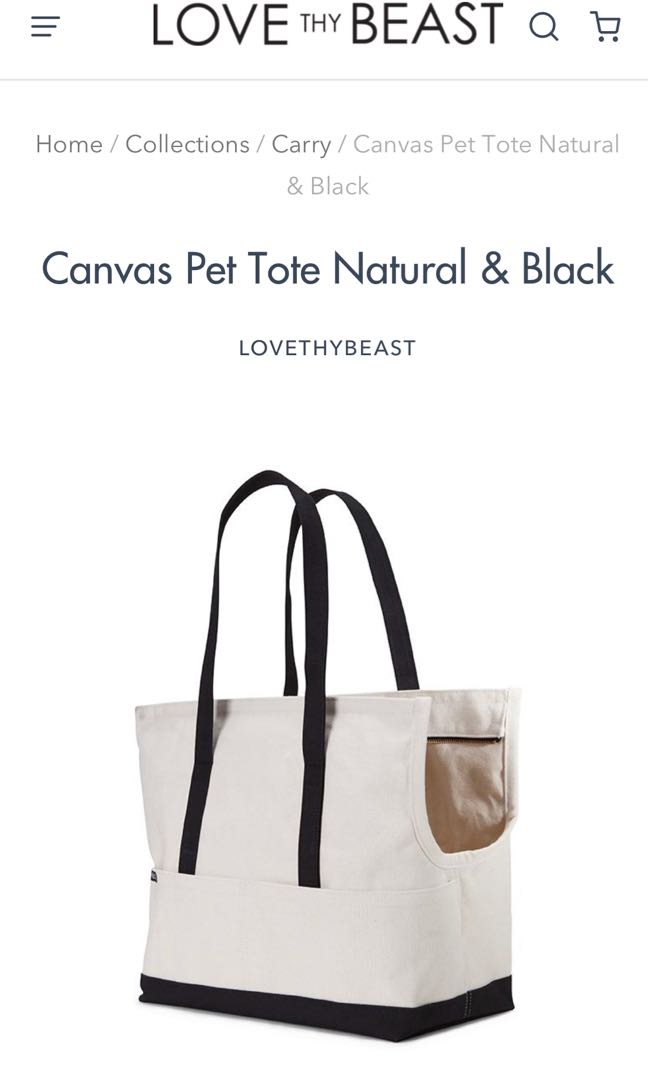 Brand New Canvas Pet Carrier By Love Thy Beast Pet Supplies Homes Other Pet Accessories On Carousell
