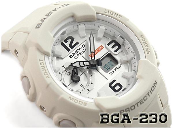 Casio Baby G BGA 230 7B2DR BGA 230 7B2 BGA 230 7B BGA 230 7 BGA 230 BGA Analog Digital Ladies Beige Resin Strap Alarm Watch