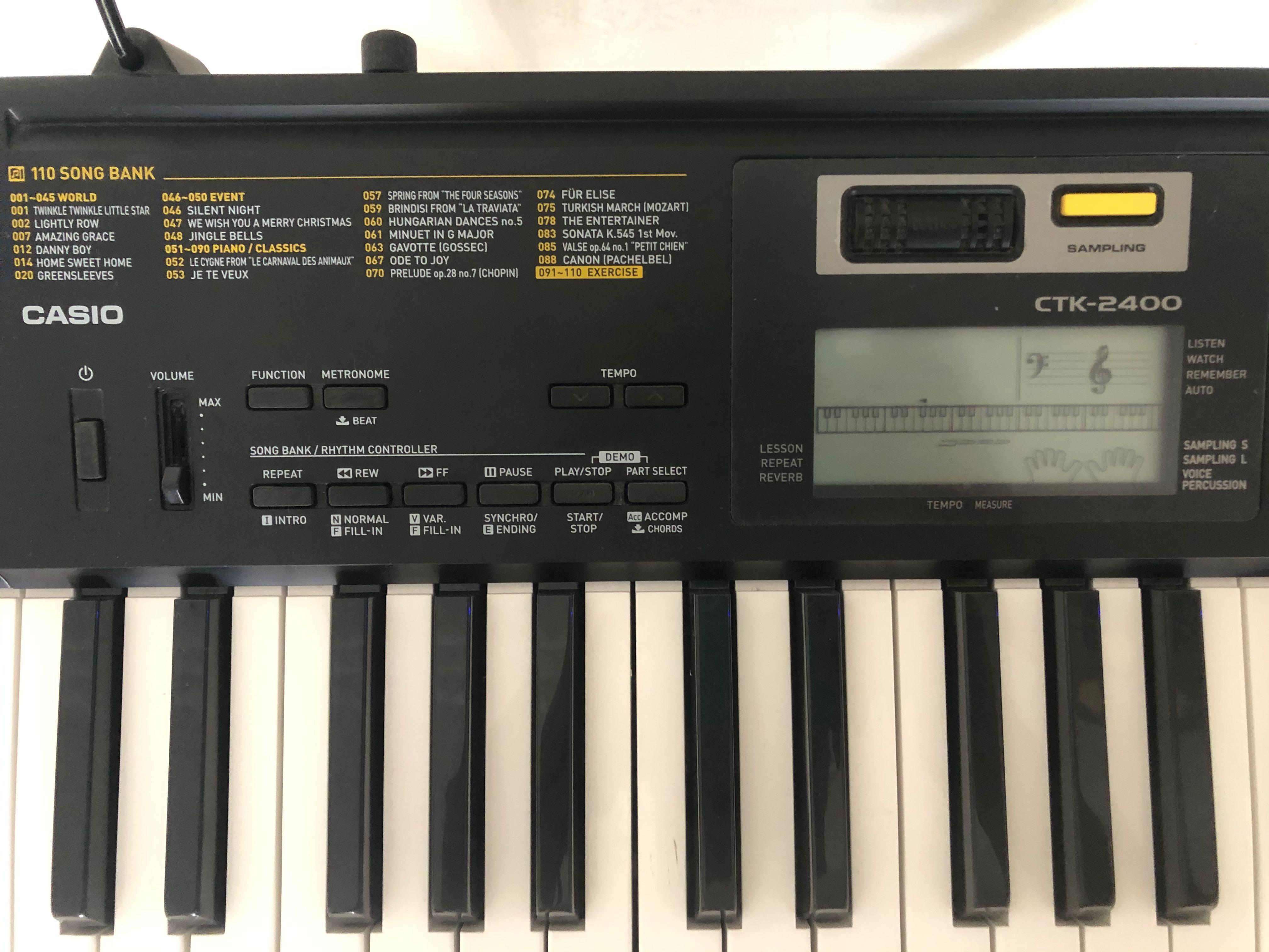Casio CTK 2400 Used Keyboard with Stand & Power Adapter, Music & Media