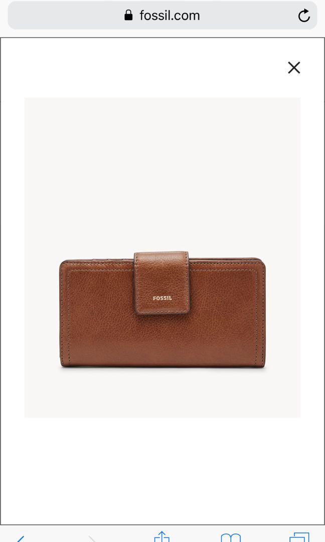 U.S. Naval Academy Store | Fossil Logan RFID Tab Clutch - Brown