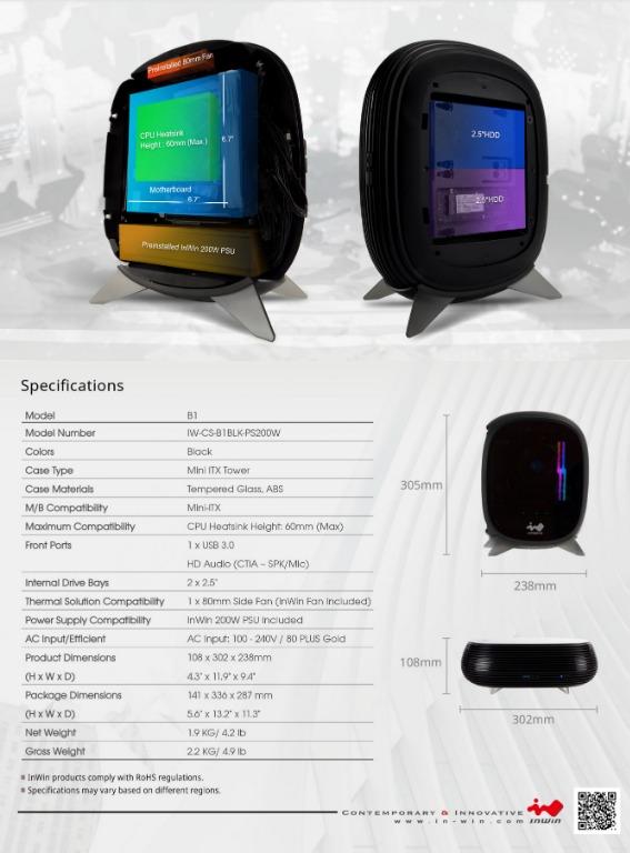 FREE DELIVERY!! INWIN B1 MINI PC HTPC AMD RYZEN 3 3200G BUILD ITX ...