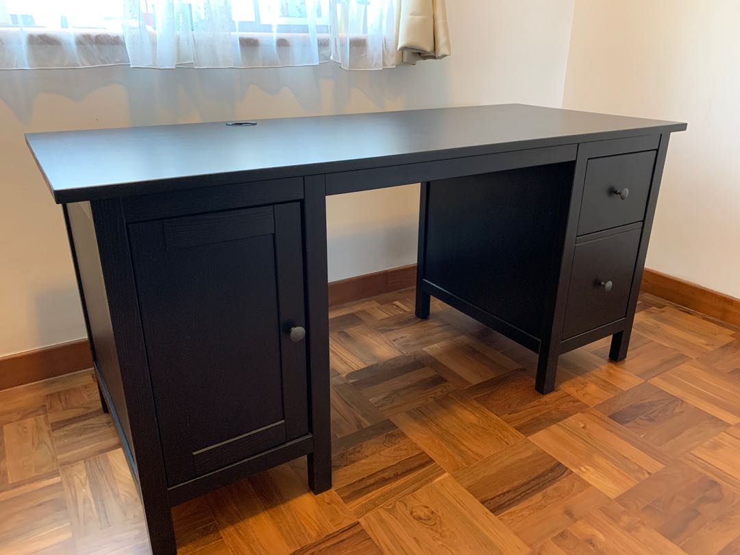 Ikea hemnes deals black desk