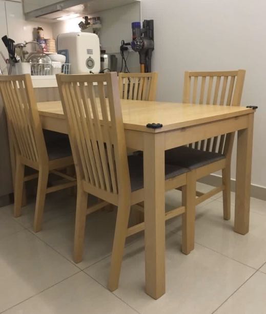 IKEA DINING SET (EXTENDABLE), Furniture & Home Living, Furniture