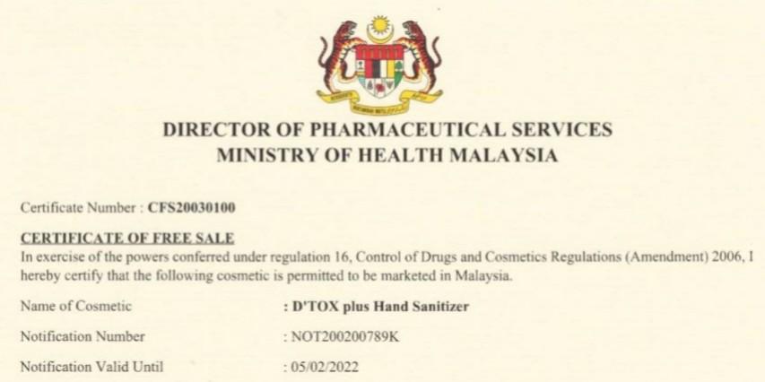 Kkm Approved D Tox Plus Hand Sanitizer 75 Alcohol Covid 19 Corona Prevention Health Beauty Skin Bath Body On Carousell