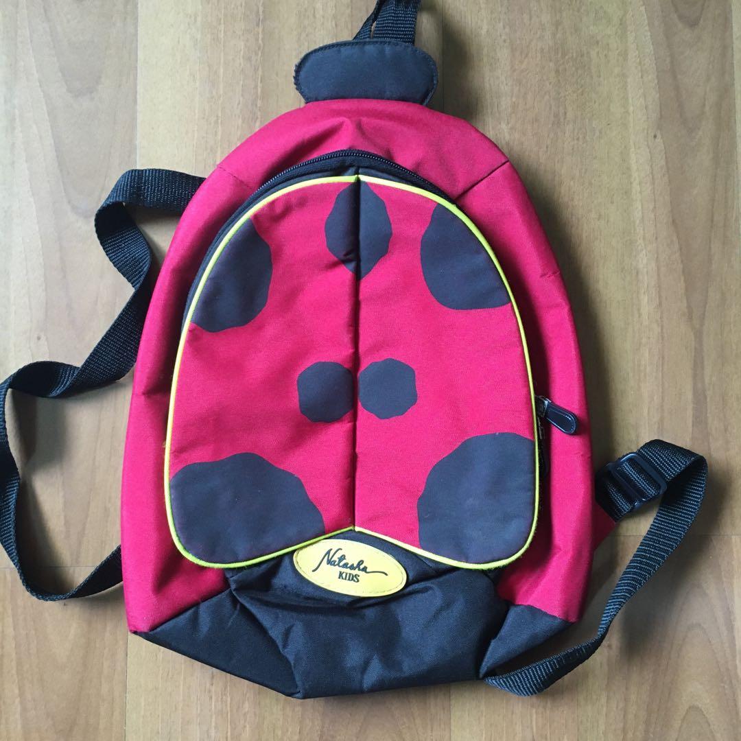 Lady Bug backpack (Category: Diaper Bags & Wetbags) located in Pasig City. Submitted by cakemixbean (Listing ID 285620295, Image 1). Description: Bag is in great condition. Barely used. • 2 zipper compartments • Adjustable straps Thanks for looking!.