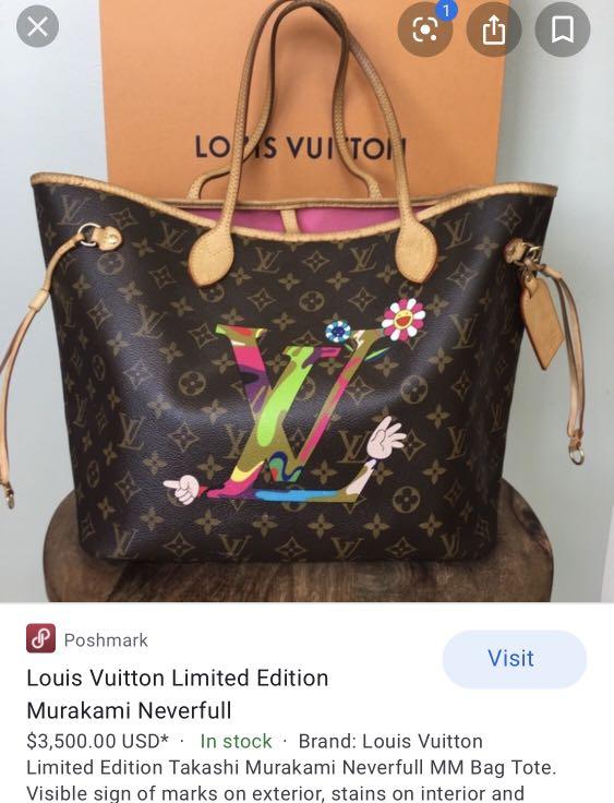 Louis Vuitton Limited Edition Takashi Murakami Neverfull GM Tote