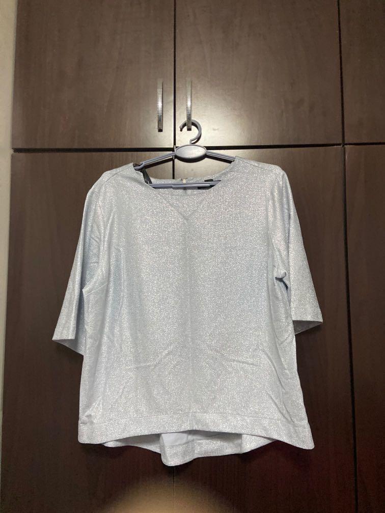 blue shimmer top