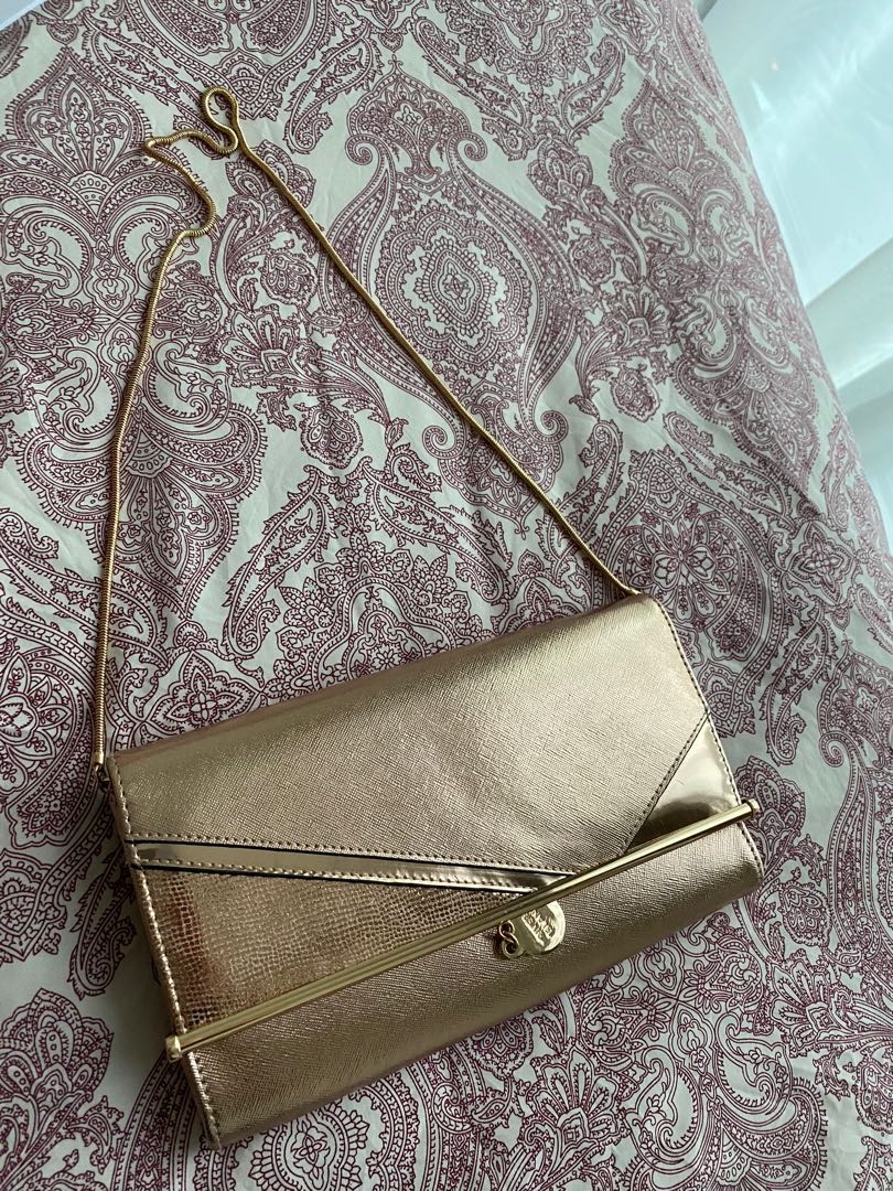 Rose gold clutch bag river island best sale