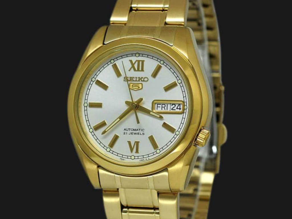 Seiko 5 SNKL58 Gold Tone Automatic Watch SNKL58K1 Brand New, Men's 