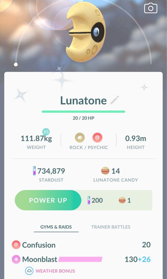 Shiny Pokemon Lunatone Toys Games Video Gaming In Game Products On Carousell