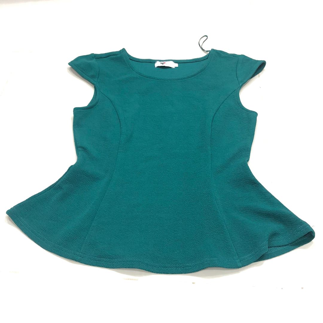 green peplum shirt