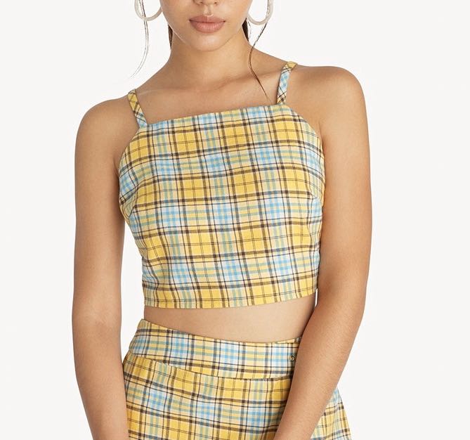 yellow tartan top