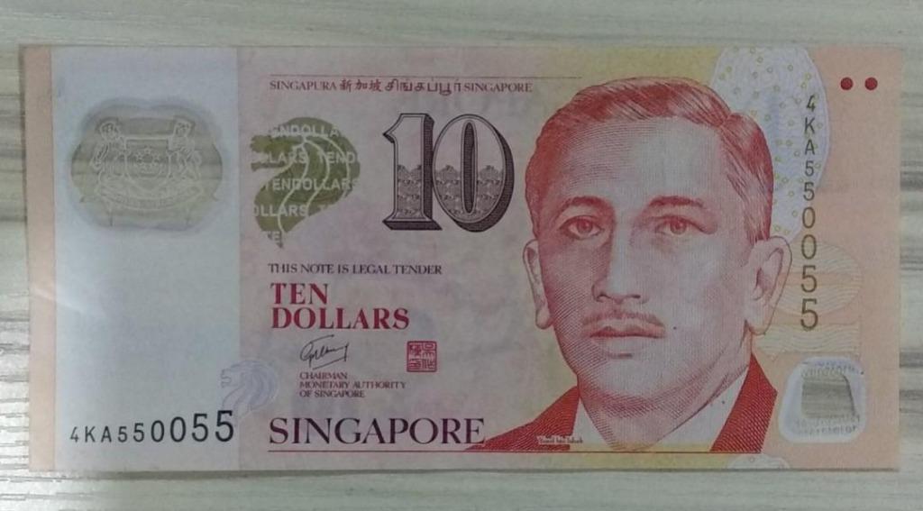 $10 Note (Category: Currency) located in Singapore. Submitted by sg50_notes (Listing ID 285879606, Image 3). Description: 💡UNC 💡Radar number 498894 [sold] 💡UNC 💡Special number 192219 [sold] ✴Radar number 550055 [sold] ✴Repeated number 393939 [sold] ✴ Fold in the middle for last photo ✴ Repeated number 336622.