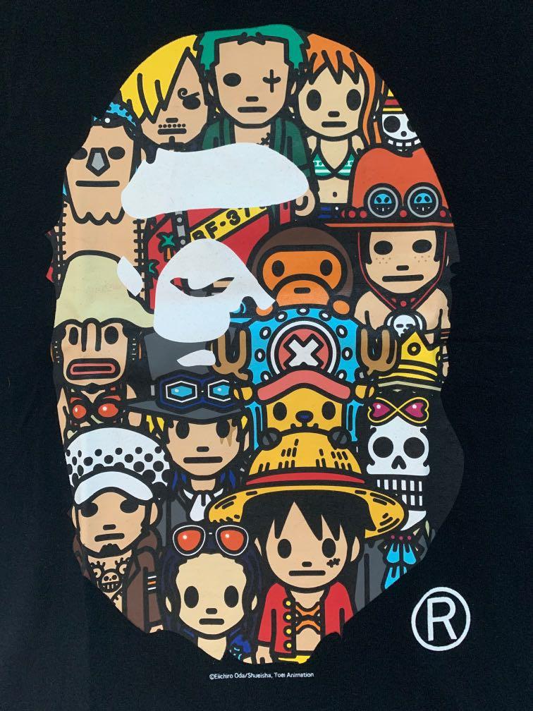 A Bathing Ape Bape x One Piece Men s Fashion Tops Sets Tshirts Polo Shirts on Carousell