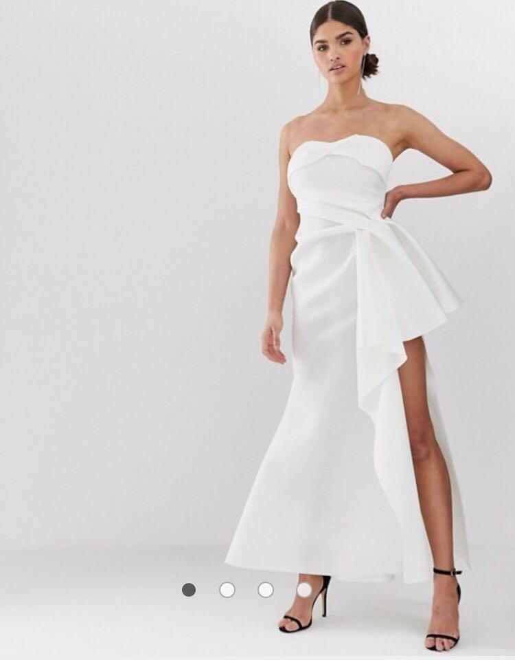 white scuba maxi dress