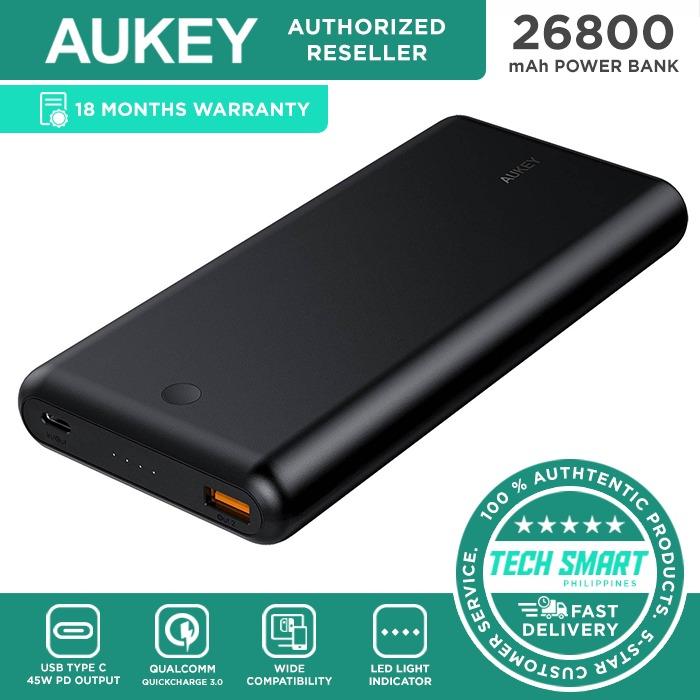 Aukey 26000 Xd 26 26800mah Usb C Power Bank With Pd 3 0 On Carousell