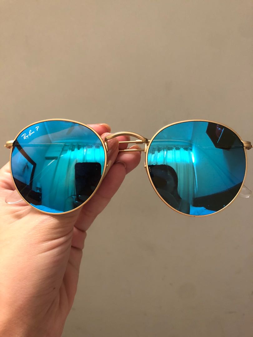 Authentic Ray Ban Round blue mirrored lenses, Women's Fashion, Watches &  Accessories, Sunglasses & Eyewear on Carousell