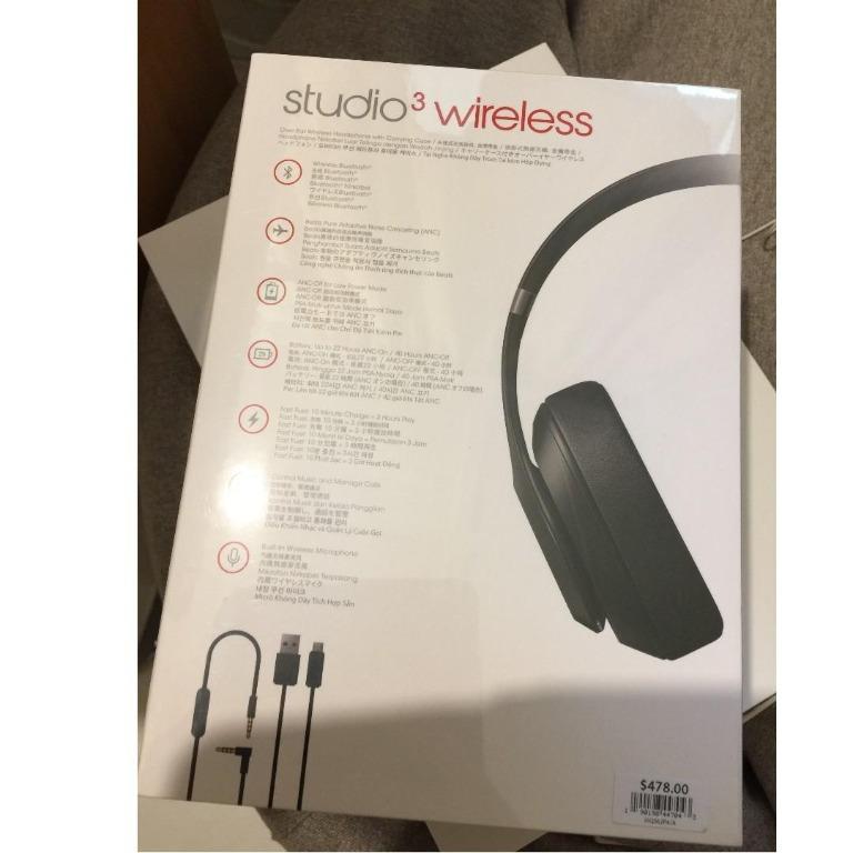 Beats Studio 3 wireless Black Brand New + Official Warranty + Receipt