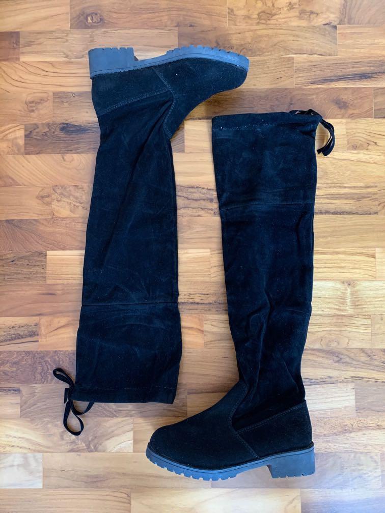 suede high boots