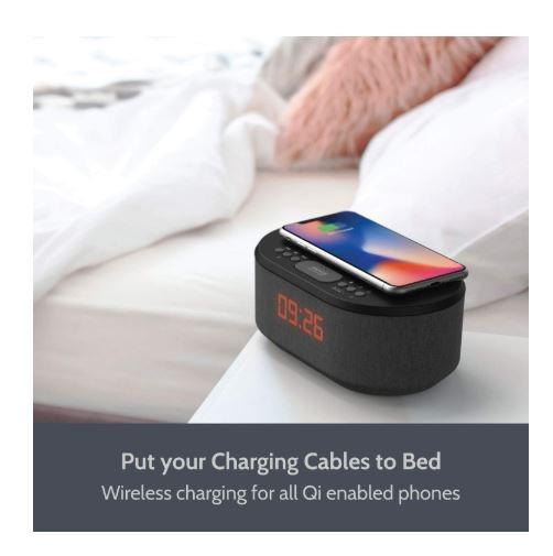 [BRAND NEW] ibox DAWN Bedside Wireless Charging Alarm Clock Radio with