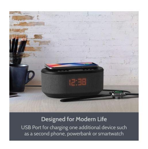 [BRAND NEW] ibox DAWN Bedside Wireless Charging Alarm Clock Radio with